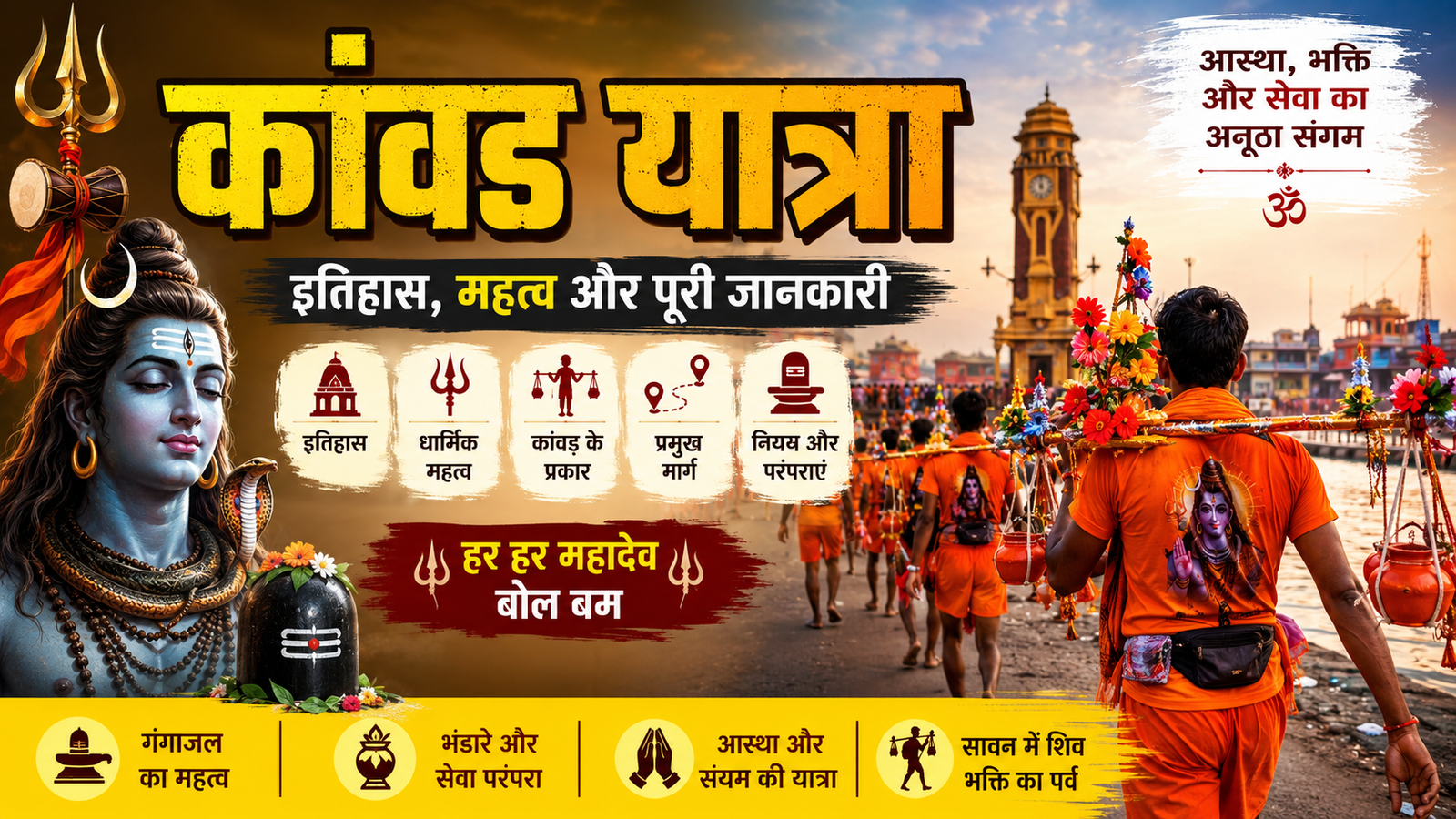 कांवड़ यात्रा: इतिहास, पौराणिक मान्यता, धार्मिक महत्व और पूरी जानकारी