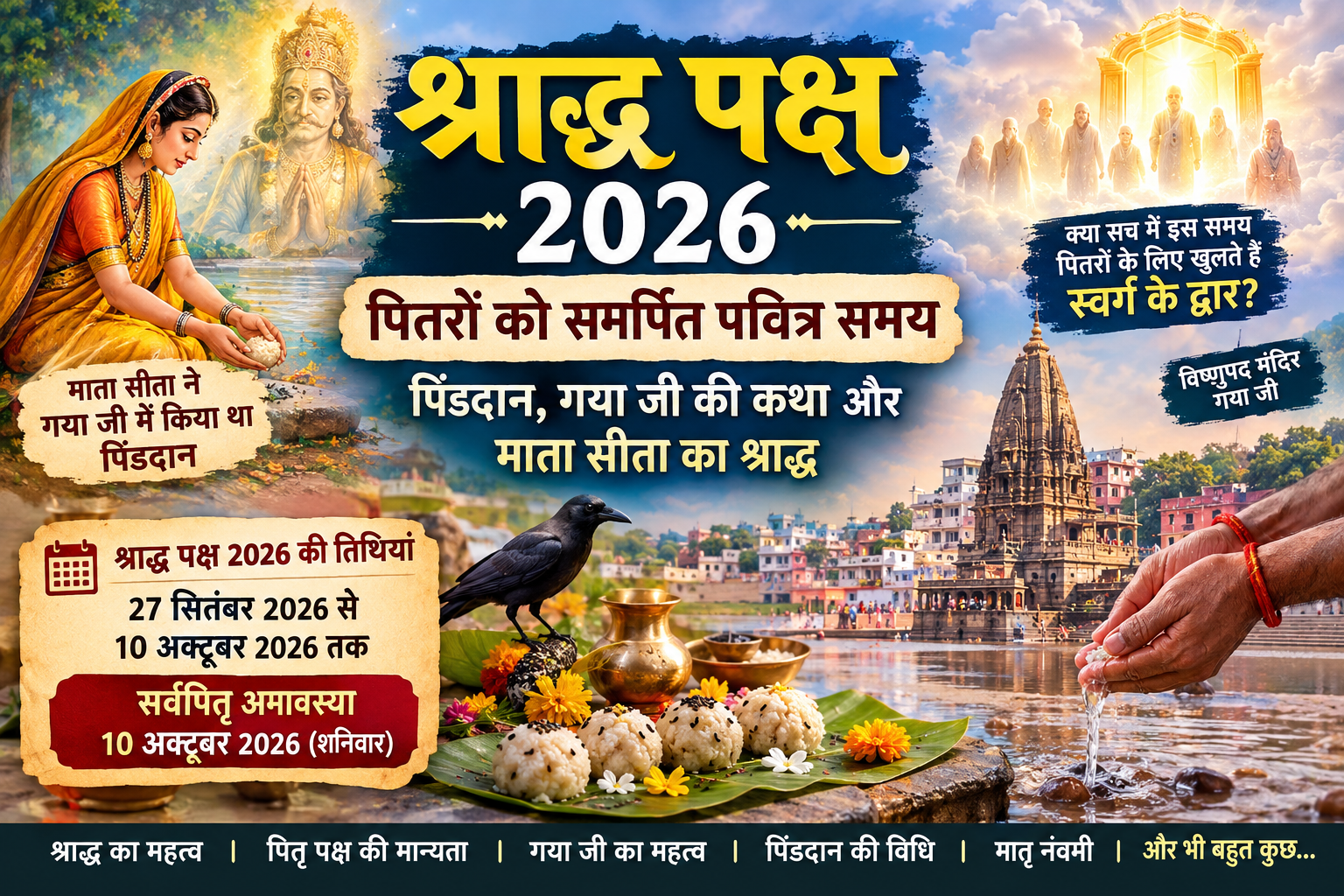 श्राद्ध पक्ष 2026: पितरों को समर्पित पवित्र समय, पिंडदान की परंपरा और माता सीता की गया जी की कथा